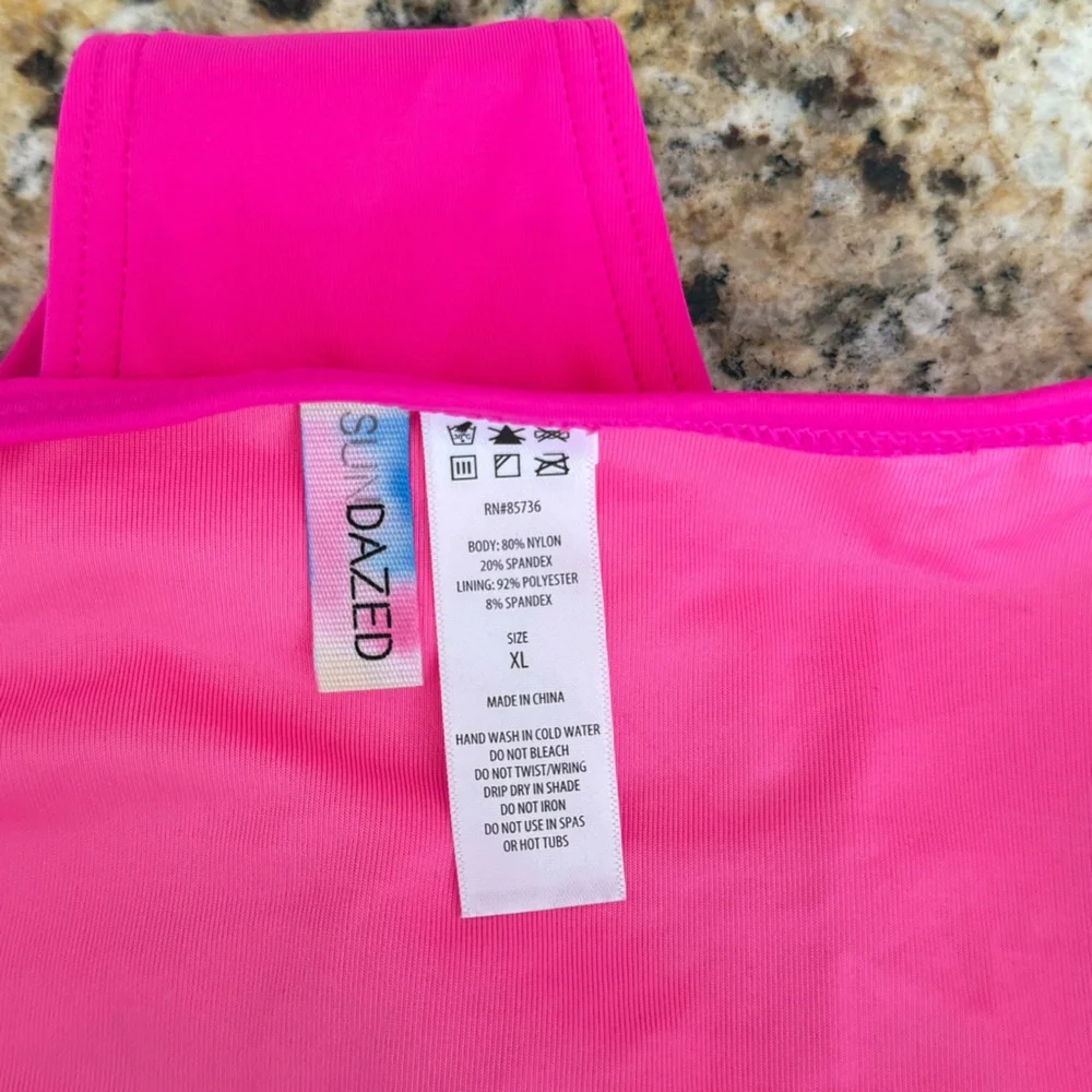 SUNDAZED Sasha Swim Bottom Bright Pink Size XL NWT